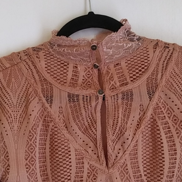 Free People Lace Mock Neck Top - Picture 3 of 5
